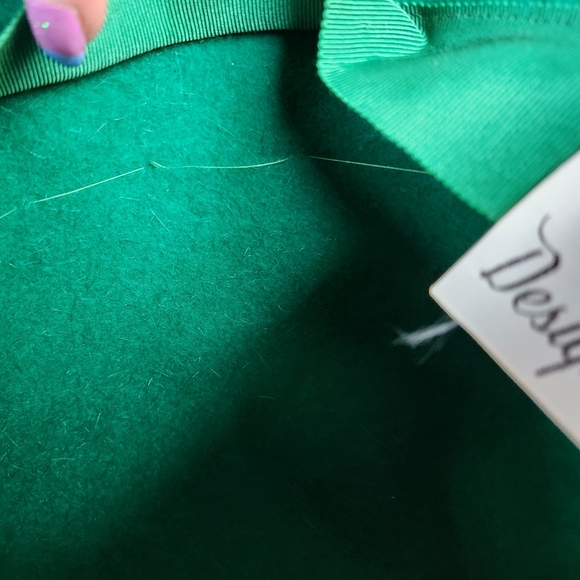 70s DACHETTES Lilly Dache Shag Fur Mod Green Ribbon Twiggy UNION Hat EUVC S - Picture 8 of 12